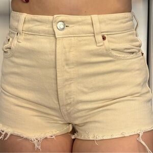 Zara Women's Cream Jean Shorts